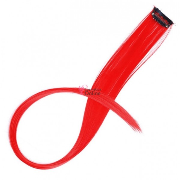 Extensie de par suvita simpla dreapta Vigurous de 50 cm cu clips SUV104 - Rosu Intens